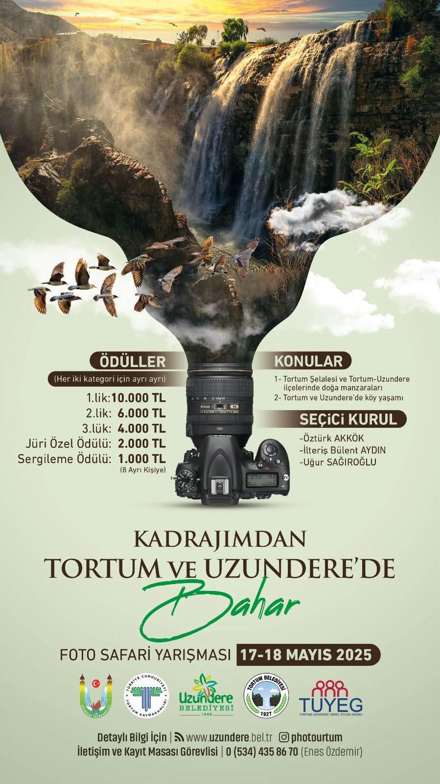 “KADRAJIMDAN TORTUM VE UZUNDERE’DE BAHAR” konulu Foto Safari Yarışması